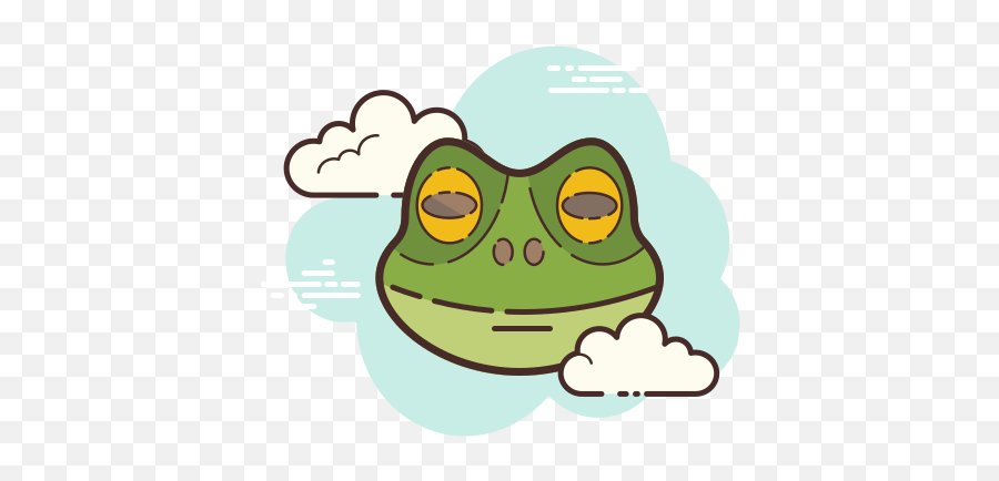 Frog Face Icon In Cloud Style Emoji,Face In Clouds Emoji