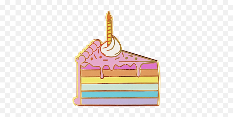 Pin Pins Rainbow Cake Birthday Sticker - Cake Decorating Supply Emoji,Emoji Birthday Outfit