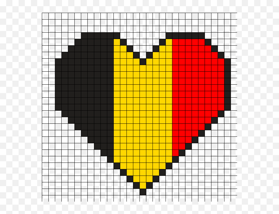 Heart Brussels Flag Perler Bead Pattern - Psi Sti Aso 2019 Answer Key Emoji,Brussels Flag Emoji