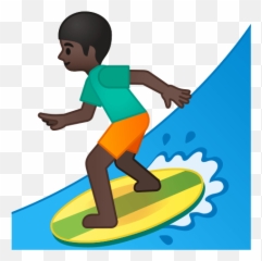 Person Surfing Emoji With Dark Skin - Surfing Emoji,Goal Light Emoji