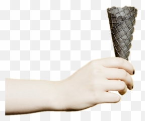 Icecream Hand Cone Darkblack Red Sticker By Mrmwsk - Ice Cream Cone Emoji,Ice Cream Cone Emoji