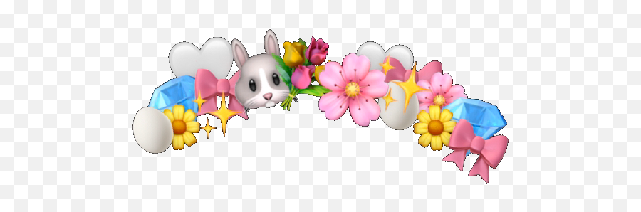 Easter Crown Aesthetic Bunny Flowers - Girly Emoji,Easter Emoji