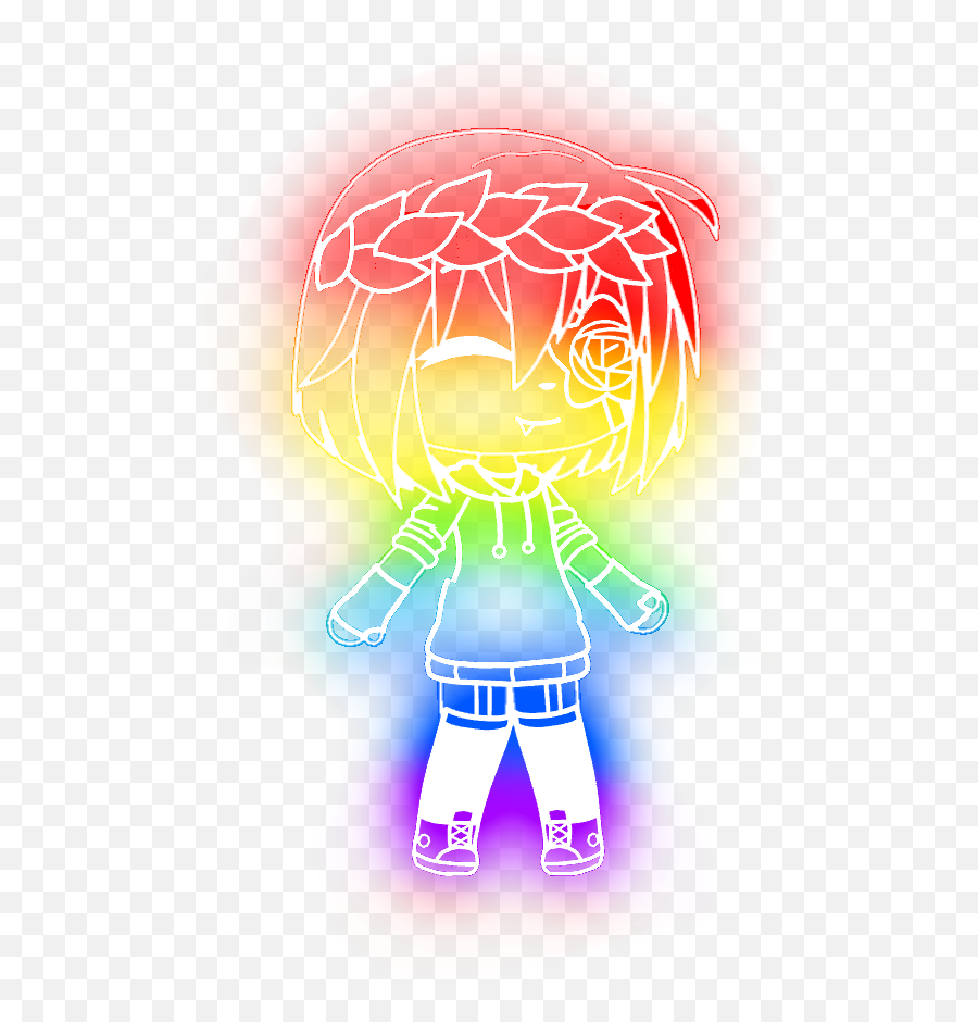 Neon Gachalife Borda Sticker By Tete - Anime Neon Gacha Life Emoji,Emoji De Arco