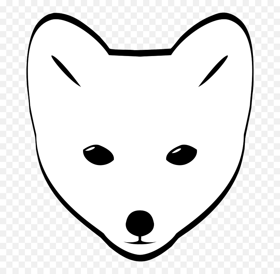 Free Fox Face Clipart Black And White Download Free Clip - Arctic Fox Face Art Emoji,Fox Face Emoji