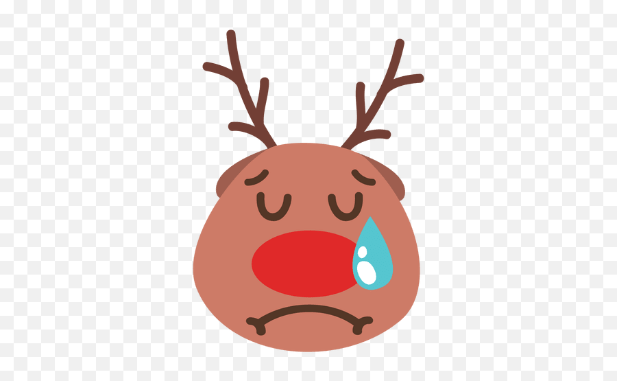 Llorando Cara De Reno Emoticon 56 - Descargar Pngsvg Reindeer Emoji Transparent,Emoticon Llorando