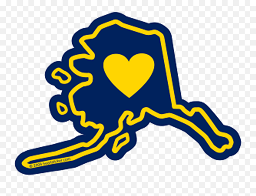 Heart In Alaska Sticker - Sticker Emoji,Alaska Flag Emoji