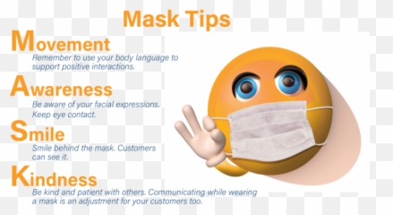 Customer Service And Social Distancing - The Daniel Group Body Language With A Mask Emoji,Cx Emoticon