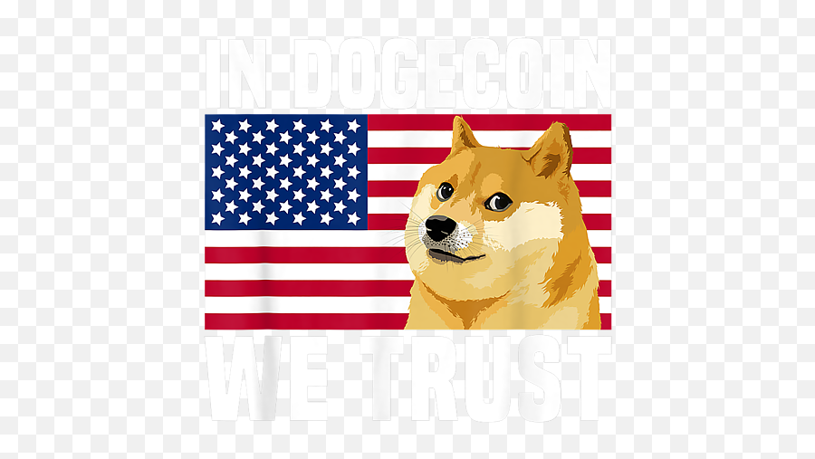 Dogecoin In Dogecoin We Trust American Flag Doge Shiba Inu Emoji,Doge Face Emoticon