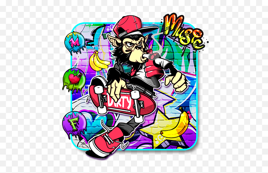 Monkey Graffiti Themes Hd Wallpapers Qu0026a Tips Tricks - Fictional Character Emoji,Ponytown Emojis