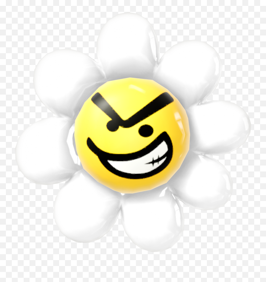 Fooly Flower - Mario Flower Smiling Emoji,Japanese Emoticon Flower In Hair