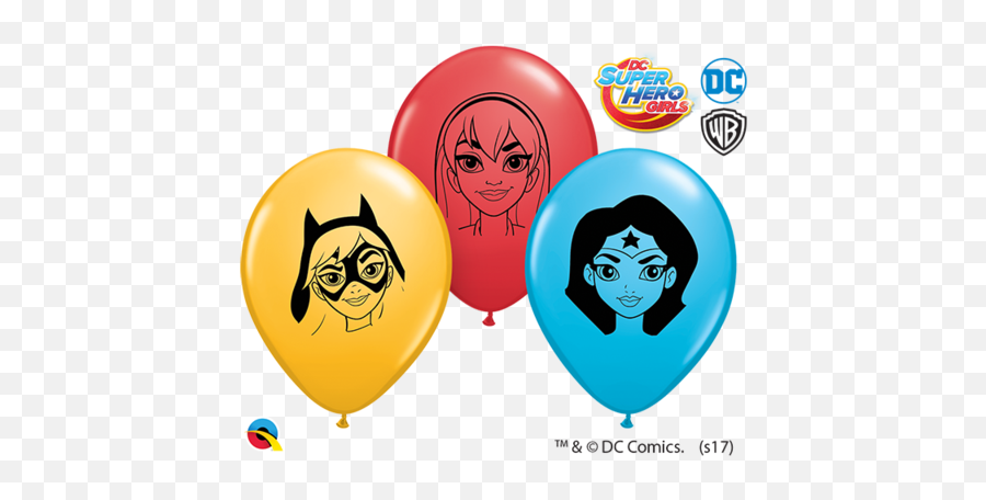 5 Round Qualatex Dc Super Hero Girls Faces Assortment - 100 Count Dc Superhero Girls Emoji,Facebook Emoticon Big Red Circle