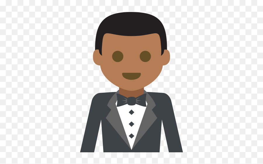 Person In Tuxedo Medium - Dark Skin Tone Emoji High Free Dark Skin Man Vector,Hand Emojis Brown