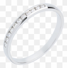 Wedding Ring White Gold Paved - Channel Setting 11 Diamonds Wedding Rings White Gold 18 Carats Diamond White C558 Wedding Ring Emoji,Emotion Ring White