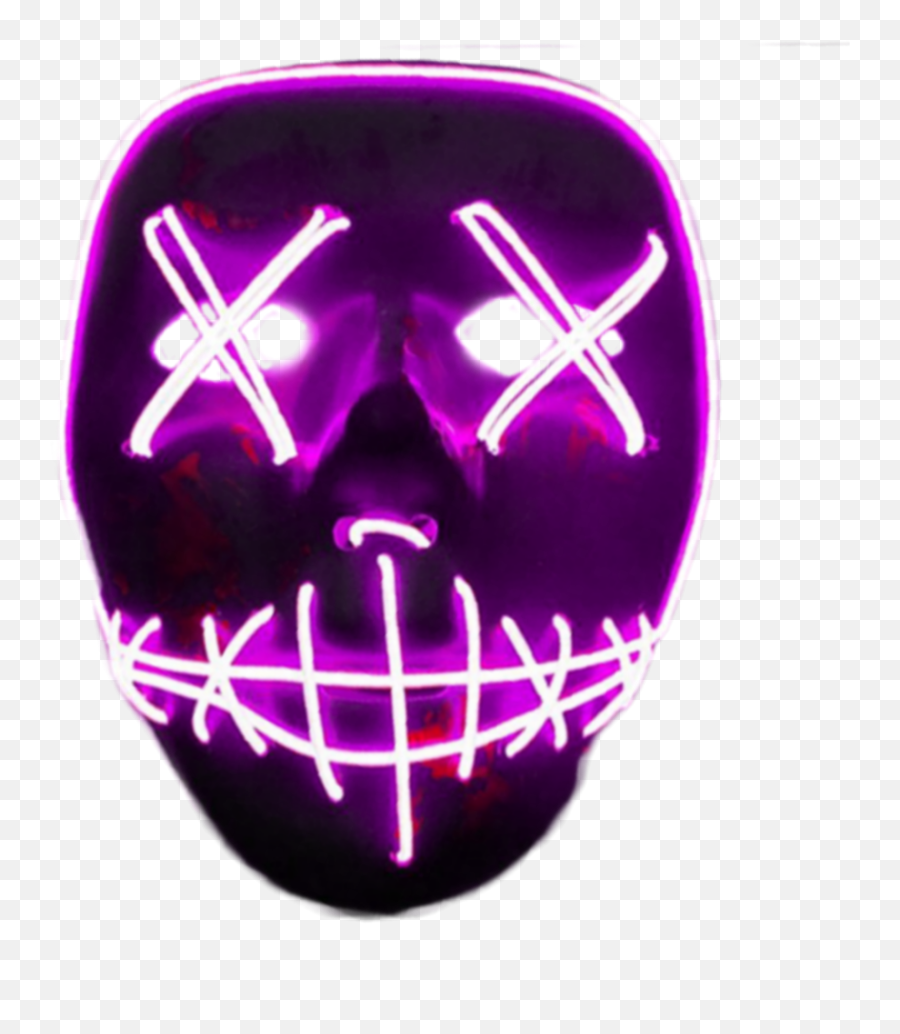 Halloween Mask Purge Neon Sticker - Editing Neon Mask Png Emoji,Emoji Halloween Mask