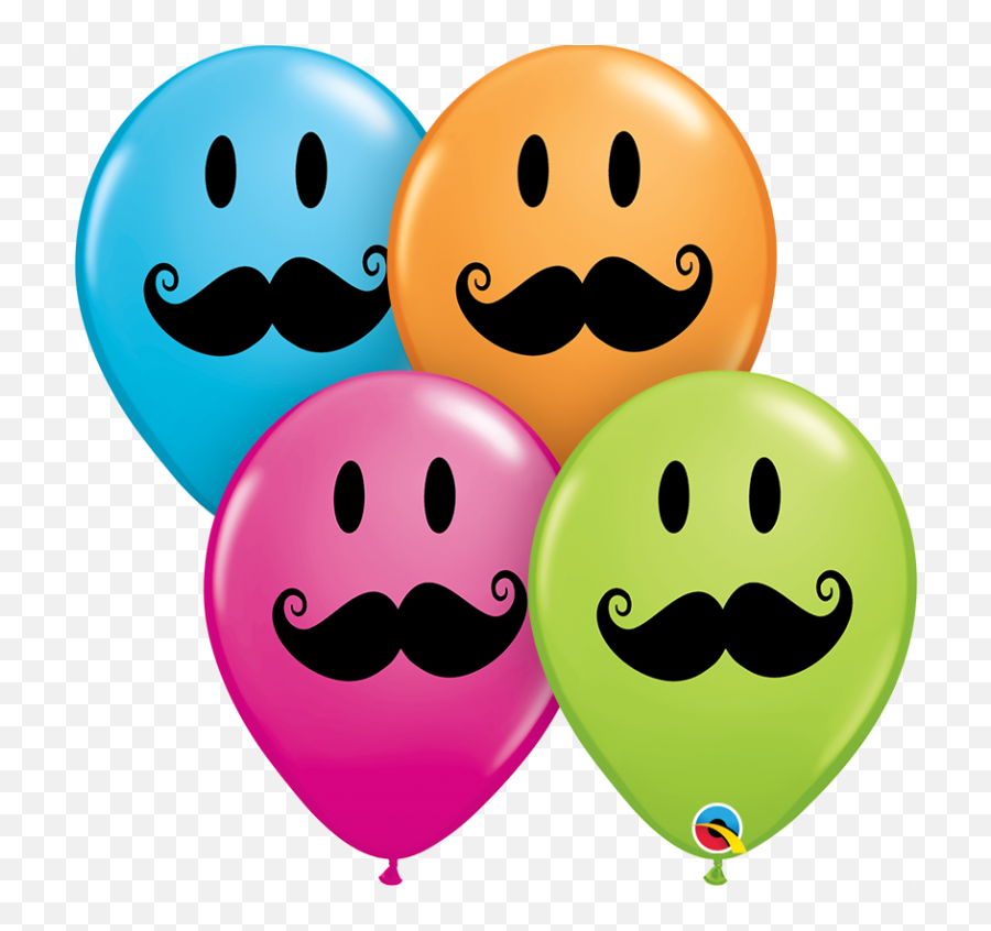11 Inch Printed Assorted Emoji Smiley Face Mustache Qualatex Latex Balloon Uninflated,How To Make Balloon Emoticon On Facebook