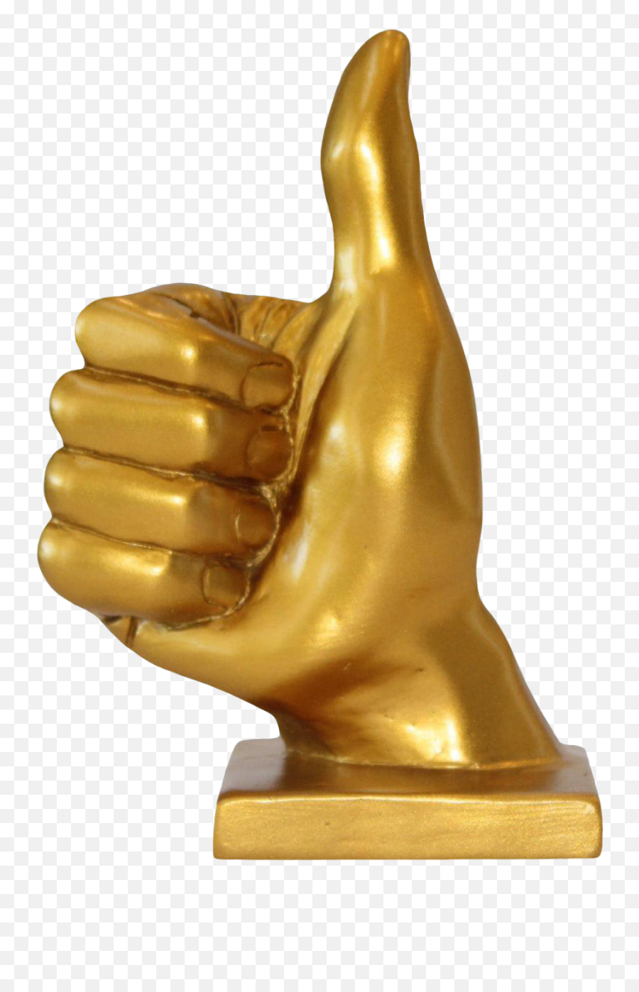 Gold Thumbs Up Hand Symbol Sculpture - Gold Thumb Up Emoji,Text Emoticon From Apple That Has Thumbs Up And An Envelope?