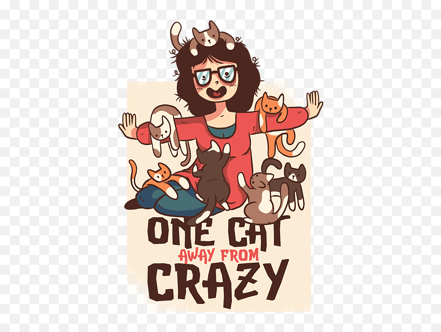 Cute And Funny Animal Art Designs - Crazy Cat Lady Art Emoji,Crazy Lady Emoticon