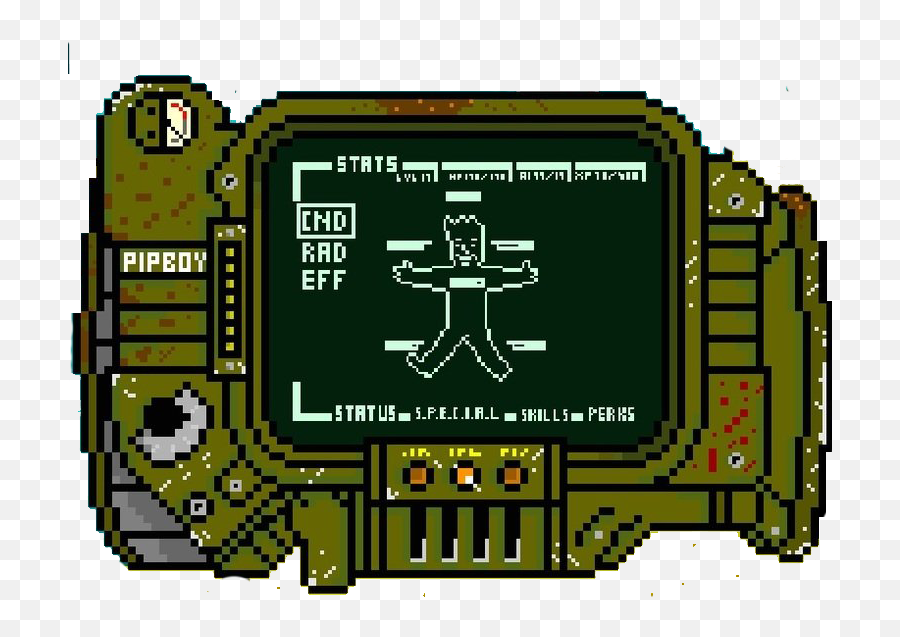 Fallout 4 Pip Boy Pixel Art Png Image - Fallout Pip Boy Pixel Art Emoji,Fallout 4 Pip Emoticon Text Art