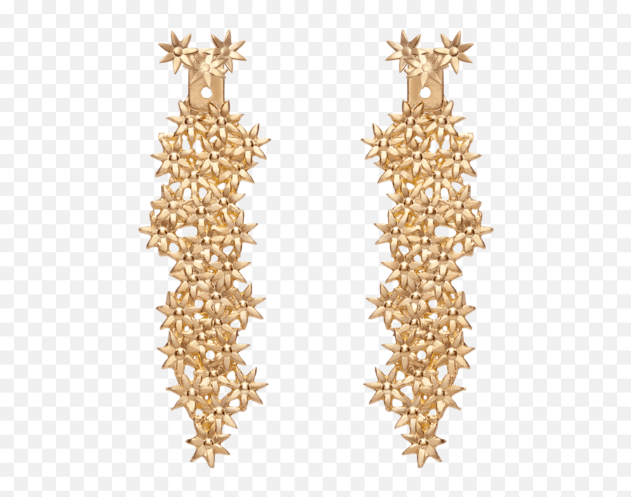 Tiny Stud Earrings Triangle Earrings - Gold Flower Earrings With Long Back Emoji,100 Emoji Chain