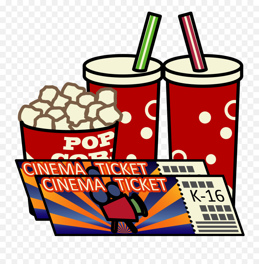 Movie Ticket And Popcorn Clipart Free Download Transparent - Free Clip Art For Popcorn And Coke Emoji,Movie Theater Emoji