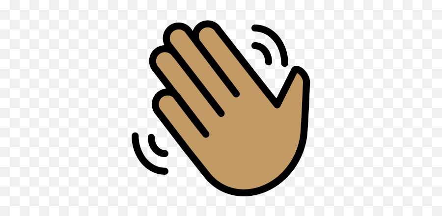Waving Hand Medium Skin Tone Emoji,Emoji Blowing Kiss Hand Black And White