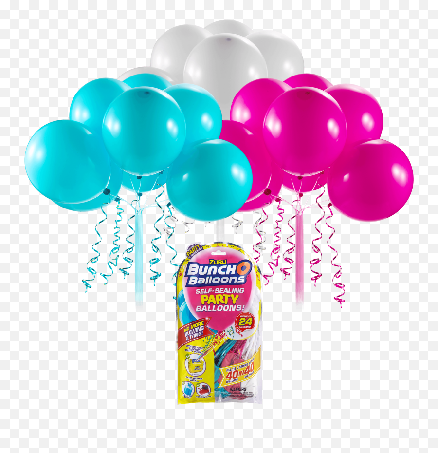 Bunch O Balloons Self - Sealing Latex Party Balloons Pink Teal U0026 White 11in 24ct Emoji,Emojis Of Couples Yard Work
