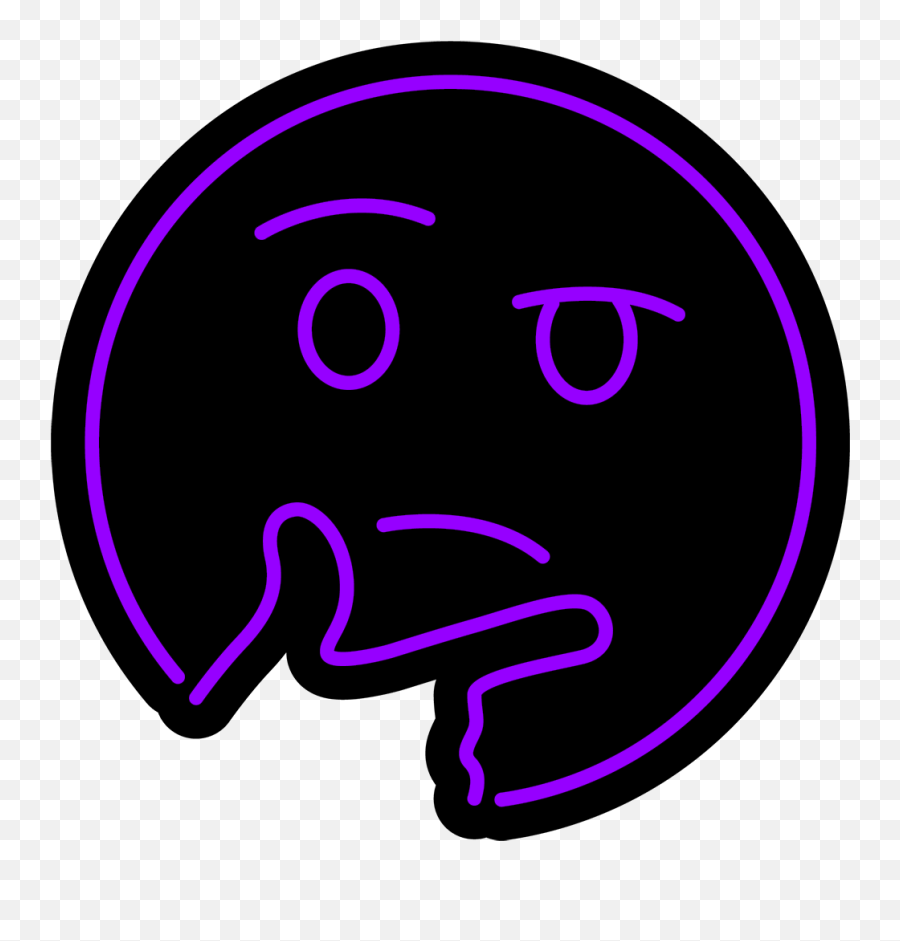 Thinking Emoji Purple Neon Sign - Dot,Thinking Hanging Emoji