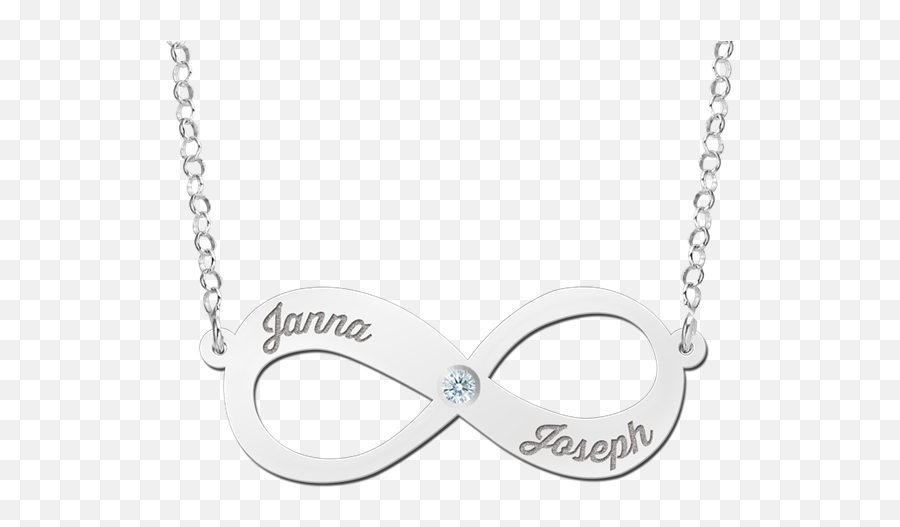 Silver Infinity Necklace - Unendlich Zeichen Mit Namen Gestalten Emoji,Emotion Necklace