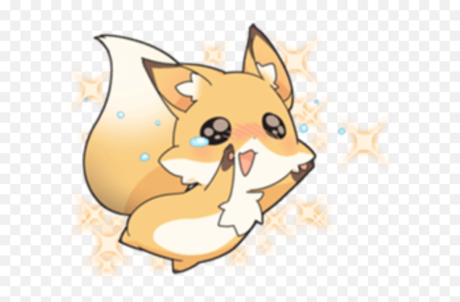Kawaii - Raposa Fofa Filhote Desenho Emoji,Silver Fox Emoji