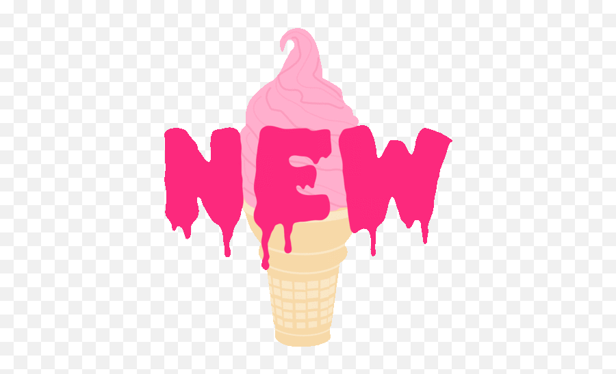 New Post Instagram Stories Sticker Pink Ice Cream Cone Via - New Post Instagram Gif Emoji,Ice Cream Cone Emoji