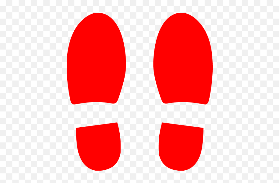 Red Shoes Footprints Icon - Free Red Footprint Icons Red Footprints Png Emoji,Footprint Emoticon