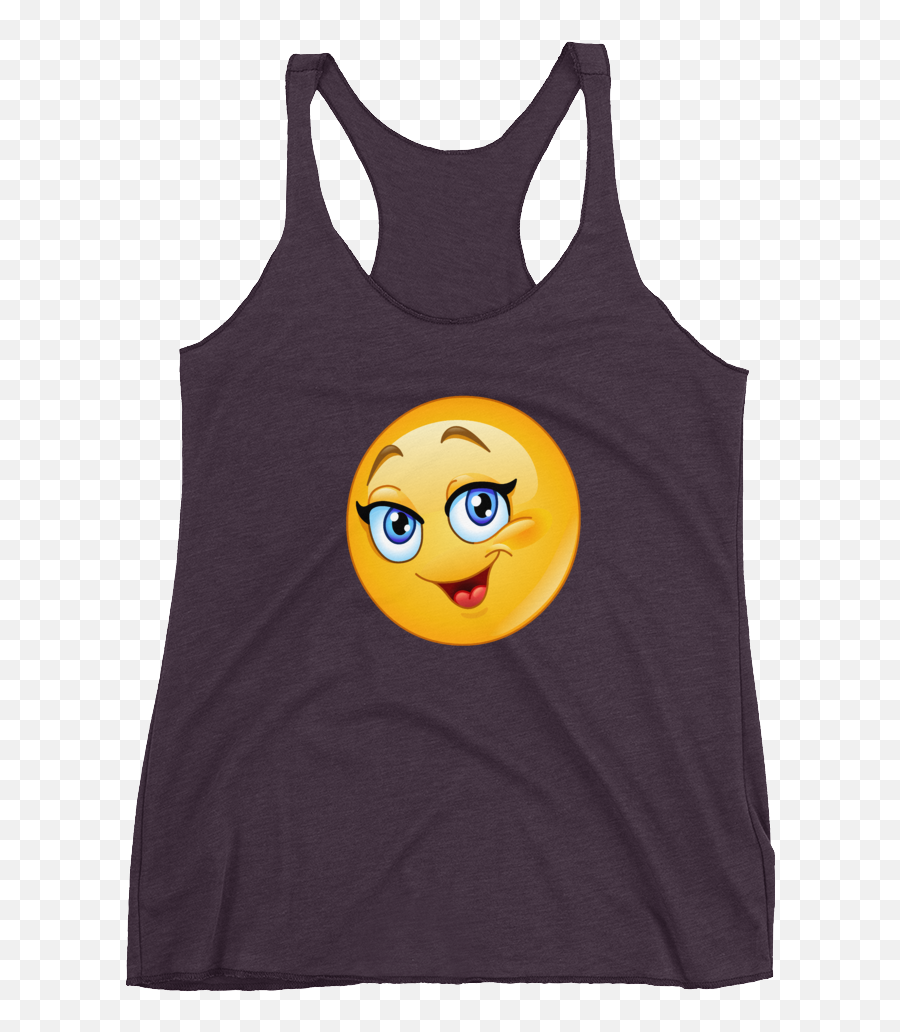 Smile Racerback Tank Emoji,Envious Emoticon