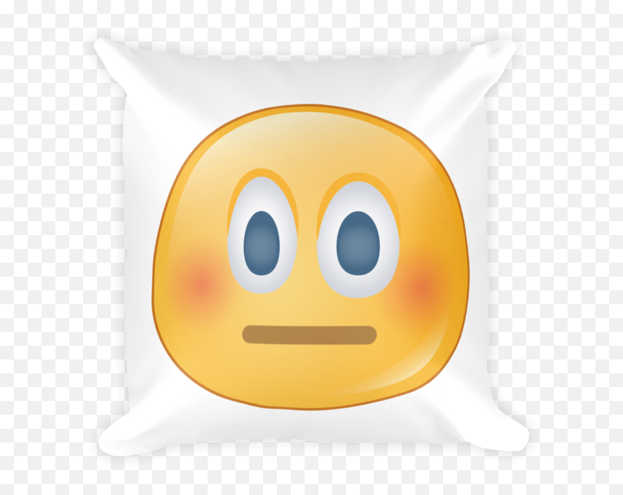 Download Hd Expressive Blushing Emoji Square Stuffed Pillow - Remaja Masjid,Square Emoji