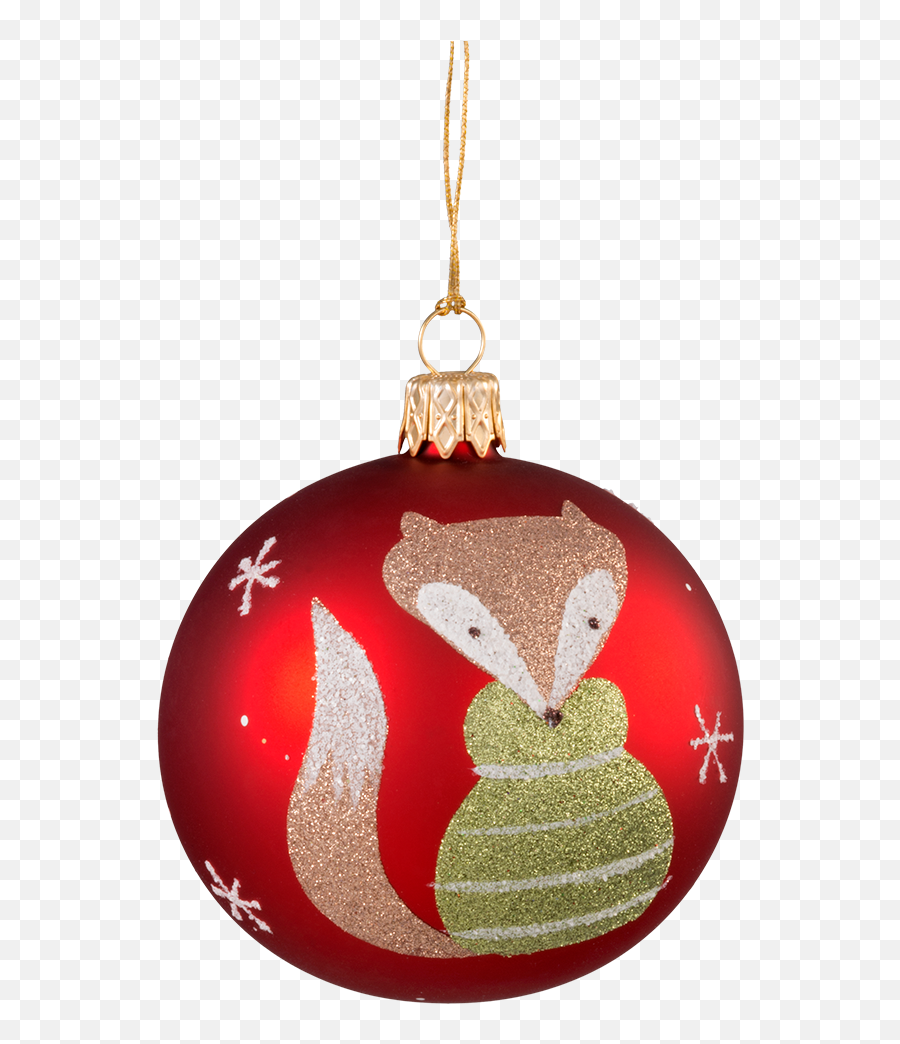 Christmas Ball Ornament Red With Fox 7 Cm - Clip Art Library Christmas Day Emoji,Christmas Ornament Emotions