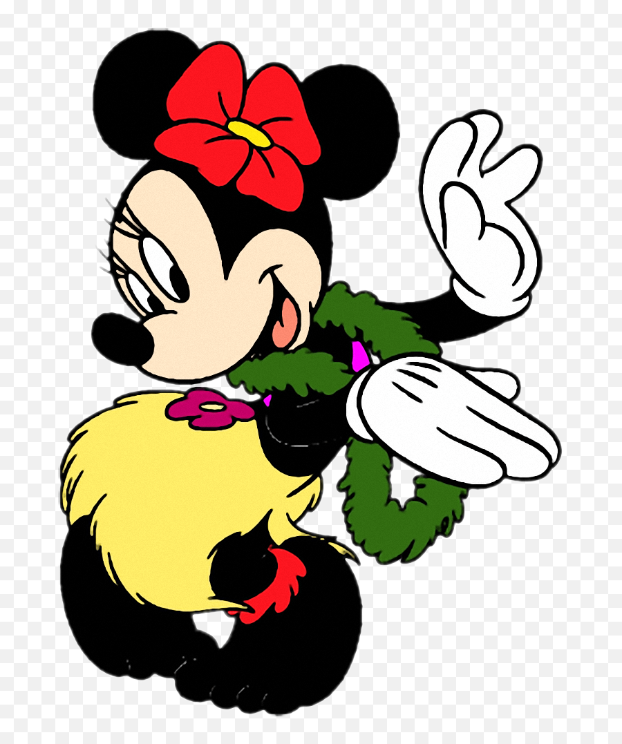 Hula Minnie Mouse - Minnie Mouse Hula Coloring Page Emoji,Mamie Emoji Png