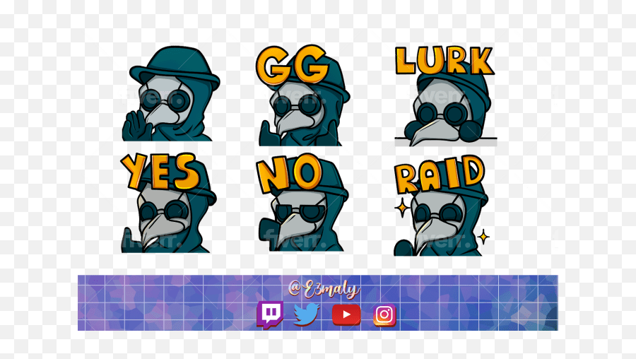 Custom Icons Emotes Chibis For Twitch Youtube By E3maly - Fictional Character Emoji,You Tube Emoticons