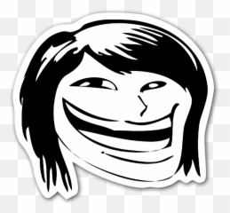 Die Cut Memes Happy Hair Face Troll U2013 Stickerapp Shop - Happy Emoji,Black And White Funny Face Emojis