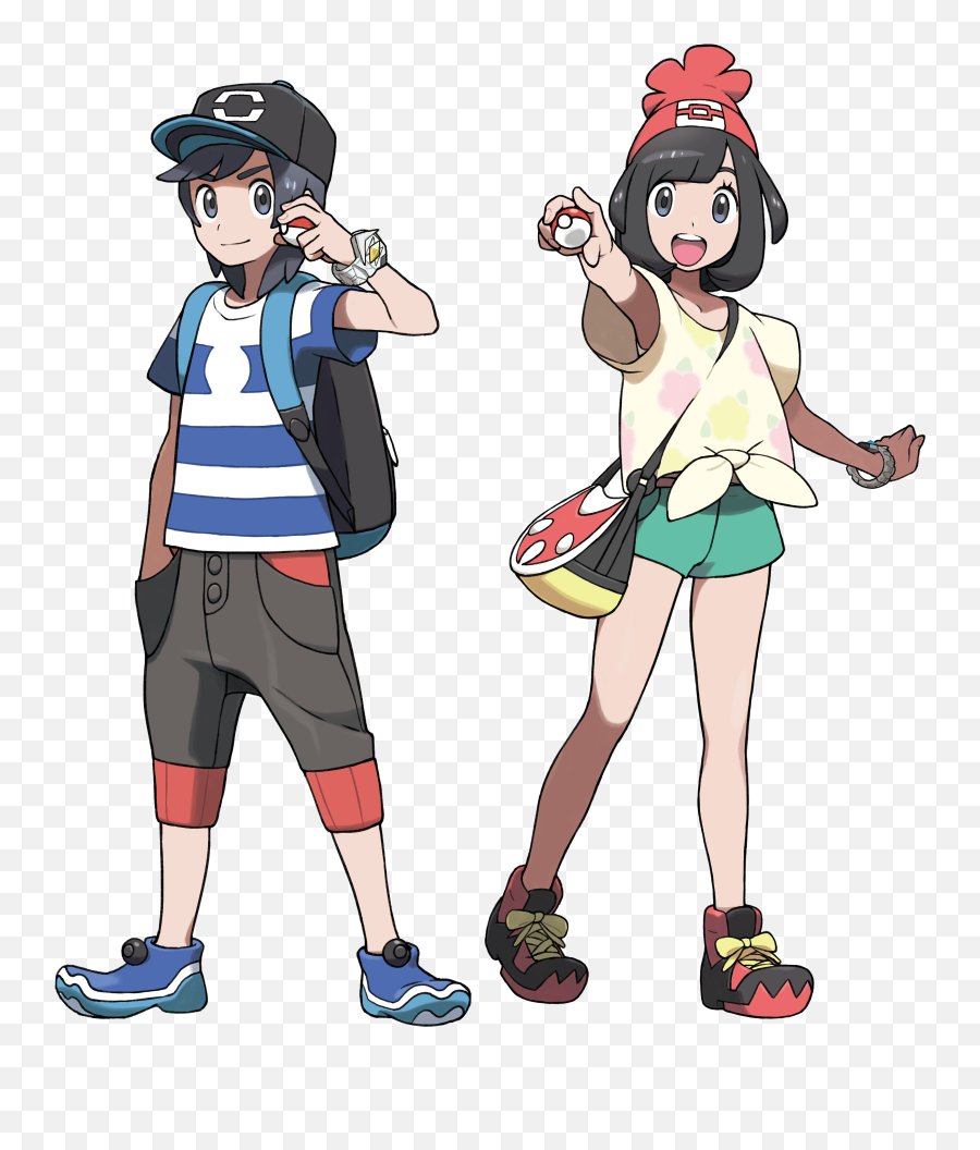 Pokemon Sun Moon Main Character Clipart - Pokemon Sun And Moon Characters Emoji,Pokemon Sun Main Character No Emotion