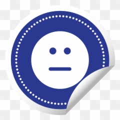 Free Emoji Emoticon Sticker Neutral Png - Happy Day In Blue,Neutral Emoticon