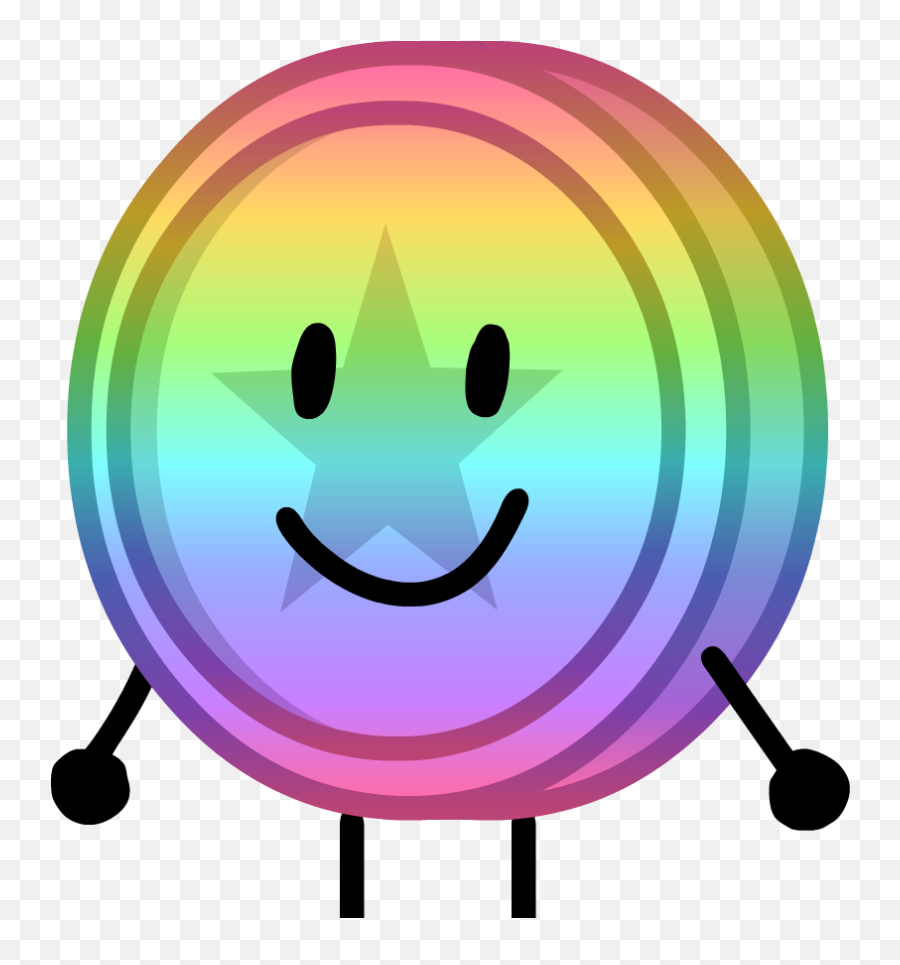 Rainbow Star Coin - Rainbow Star Coin Png Emoji,Half Star Emoticon