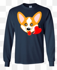 Corgi Emoji Ls Sweatshirts Funny Heart,Corgi Emoji