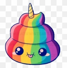 Kawai Japon Sticker - Rainbow Poop Emoji,Emoji Caca