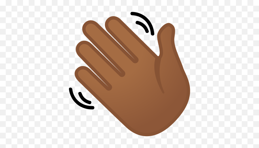 Waving Hand Emoji With Medium - Black Hand Waving Emoji,Hand Wave Emoji