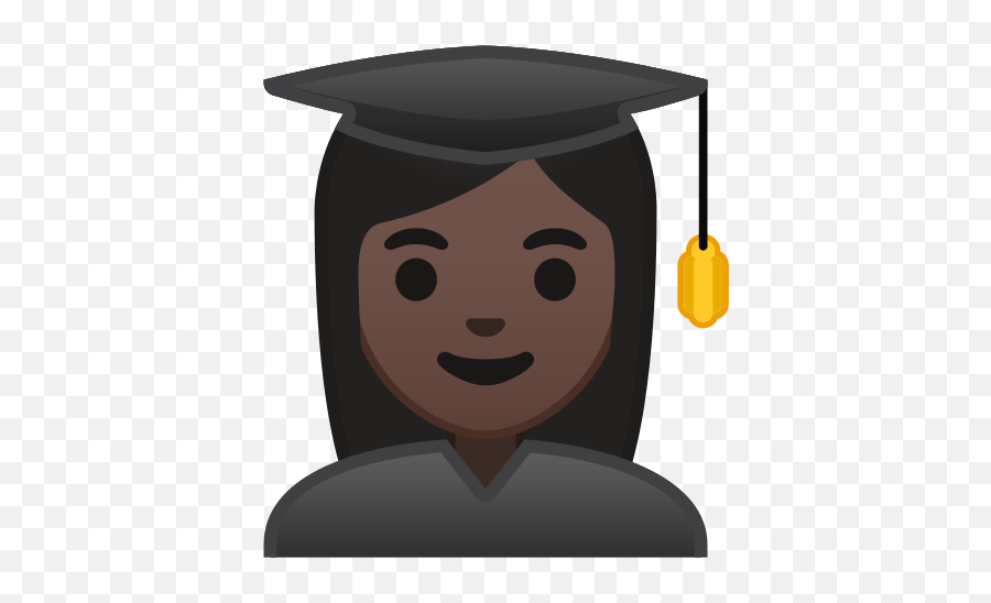 Woman Student Emoji With Dark Skin Tone - Black Student Cartoon Png,Graduation Emoji