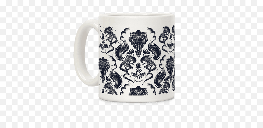 Mugs Coffee Mugs Lookhuman - Xenomorph Pattern Emoji,Tskull Emoticon