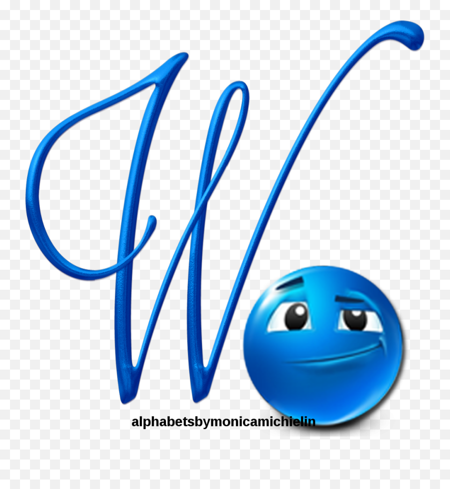 Monica Michielin Alphabets Blue Smile Emoticon Emoji - Dot,Fb Emoticons Thankful