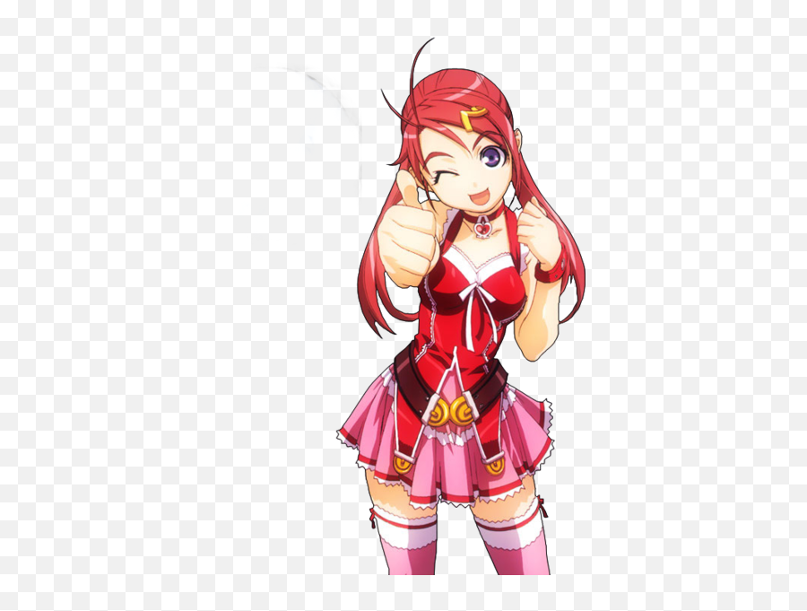 Red Anime Girl - Anime Psd Emoji,Girl Emoji Psd
