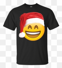 Emoji Christmas Shirt Smiley Face Santa,Wave Emoji Hat