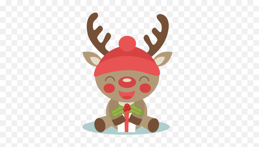 Imagenes De Renos Navideños Tiernos - Cute Christmas Reindeer Png Emoji,Emojis Para Decorar