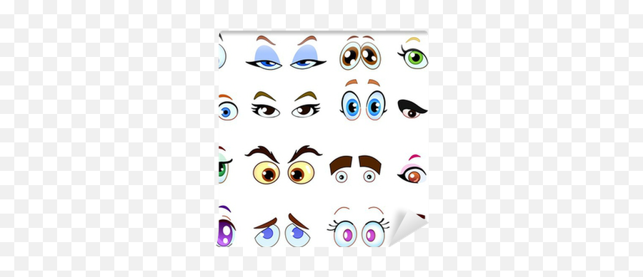 Cartoon Eyes Wall Mural U2022 Pixers - We Live To Change Emoji,Text Emoticon Owl Eyes
